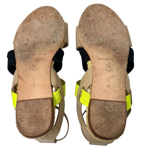 Loeffler Randall Fawn Ankle Strap Sandal Leather Raffia Size 6 - Picture 8 of 10